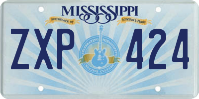 MS license plate ZXP424