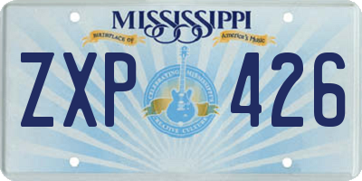 MS license plate ZXP426