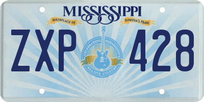MS license plate ZXP428