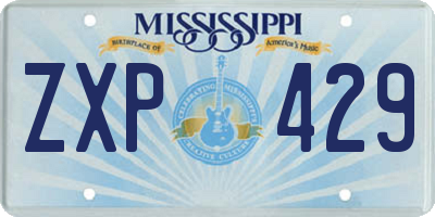 MS license plate ZXP429