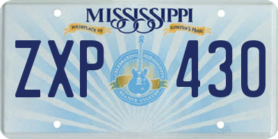 MS license plate ZXP430