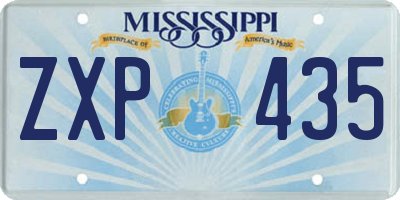 MS license plate ZXP435