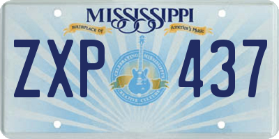 MS license plate ZXP437