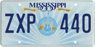 MS license plate ZXP440