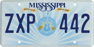MS license plate ZXP442