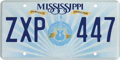 MS license plate ZXP447
