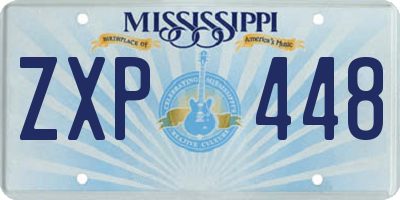 MS license plate ZXP448