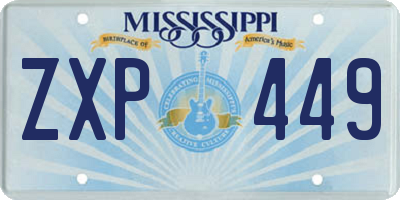 MS license plate ZXP449