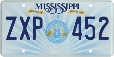 MS license plate ZXP452