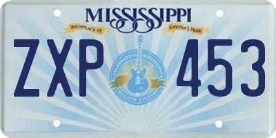 MS license plate ZXP453