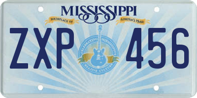 MS license plate ZXP456