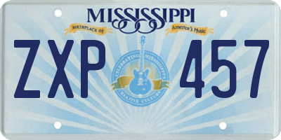 MS license plate ZXP457