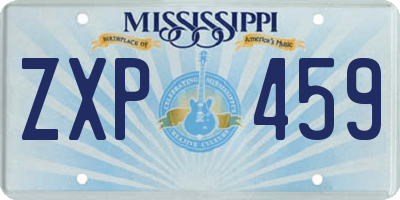 MS license plate ZXP459