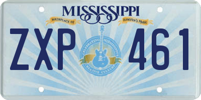 MS license plate ZXP461