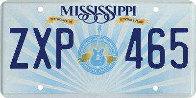 MS license plate ZXP465