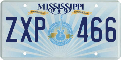 MS license plate ZXP466
