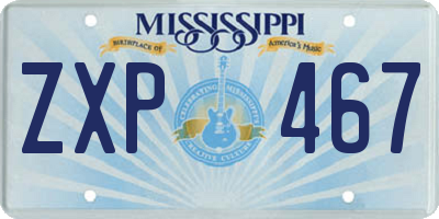 MS license plate ZXP467