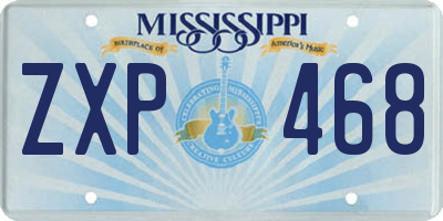 MS license plate ZXP468