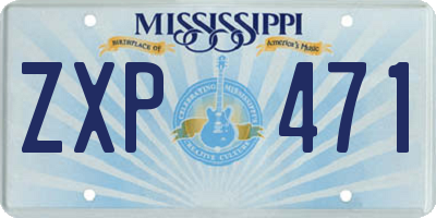 MS license plate ZXP471