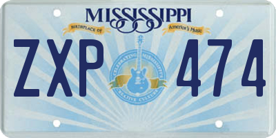 MS license plate ZXP474