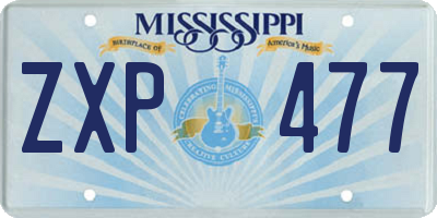 MS license plate ZXP477