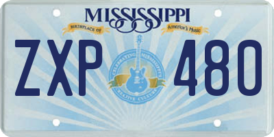 MS license plate ZXP480