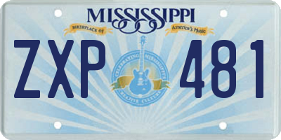 MS license plate ZXP481