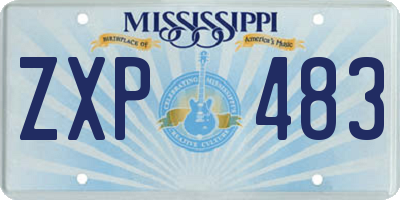 MS license plate ZXP483