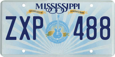 MS license plate ZXP488