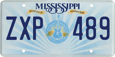 MS license plate ZXP489