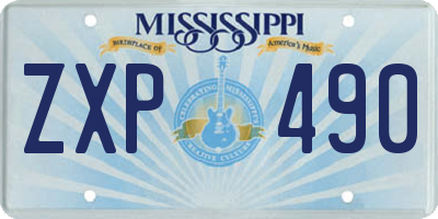 MS license plate ZXP490