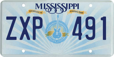 MS license plate ZXP491