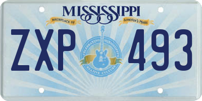 MS license plate ZXP493