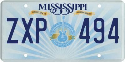 MS license plate ZXP494