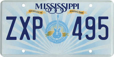 MS license plate ZXP495