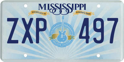 MS license plate ZXP497