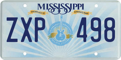 MS license plate ZXP498