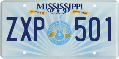MS license plate ZXP501