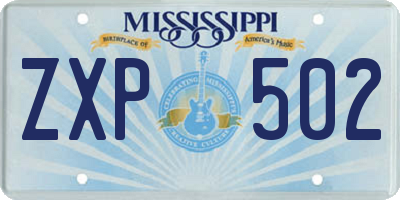 MS license plate ZXP502