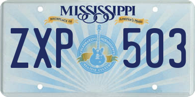 MS license plate ZXP503