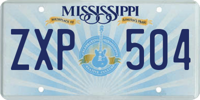 MS license plate ZXP504