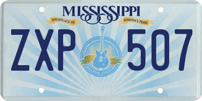 MS license plate ZXP507