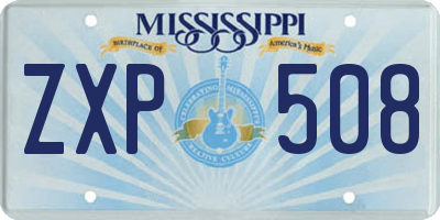 MS license plate ZXP508
