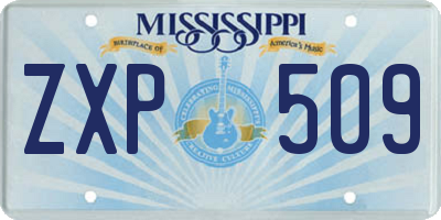MS license plate ZXP509