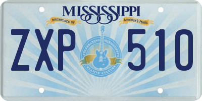 MS license plate ZXP510