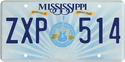 MS license plate ZXP514