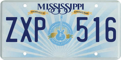 MS license plate ZXP516
