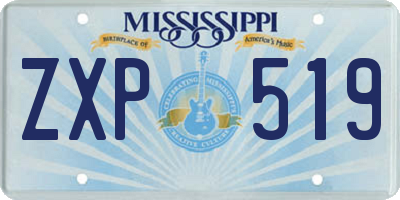 MS license plate ZXP519