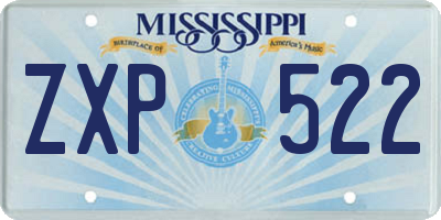 MS license plate ZXP522