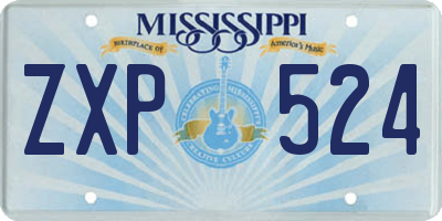 MS license plate ZXP524